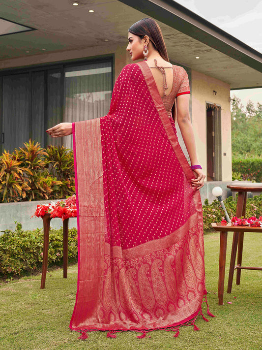 Tikhi Imli Woven Design Zari Art Silk Saree | Swadesiicart