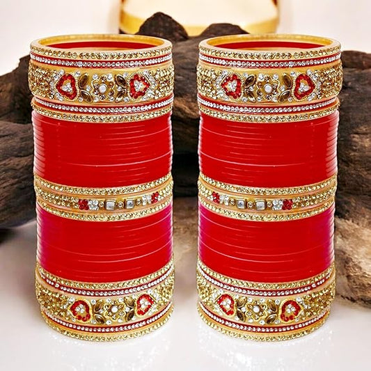 Tehzeeb Creations Bridal Bangle Set Wedding Chuda Designer Chura Fashion Choora For Women - Swadesiicart