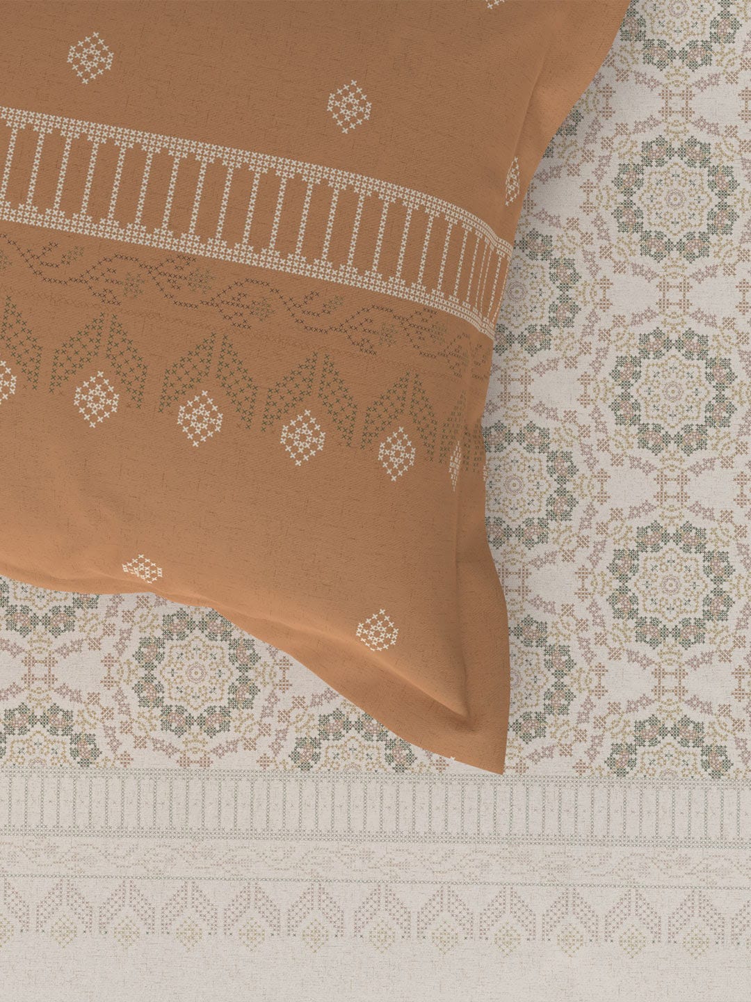 MYTRIDENT Unisex Orange Bedsheets - Swadesiicart