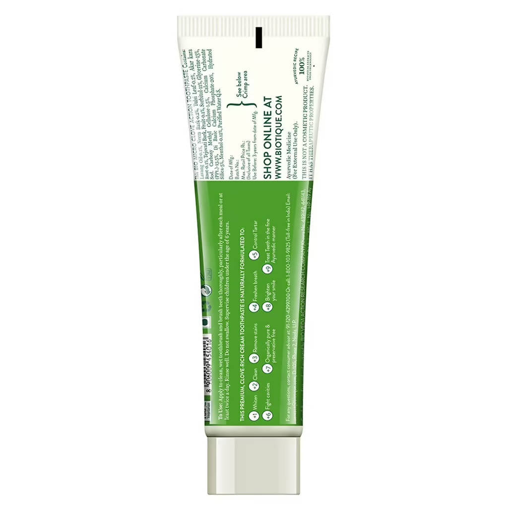 Biotique Clove & Tulsi Complete Care Toothpaste - Swadesiicart