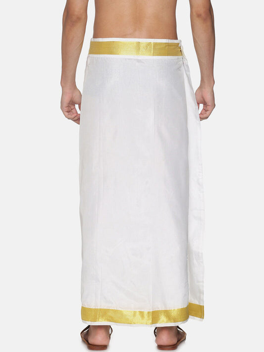 Sethukrishna Men White Solid Readymade Dhoti | Swadesiicart