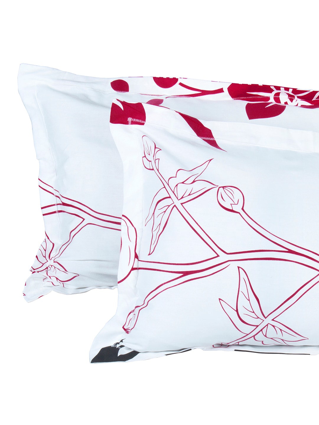 Story@home White & Pink Floral King Bedsheet with 2 Pillow Covers - Swadesiicart