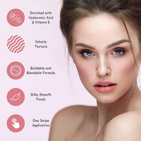 Matt Look Cheek Stain Mousse Blushs - 03 Roseate - Swadesiicart