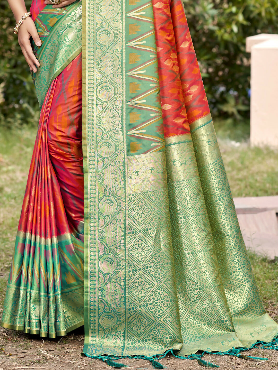 Shree Shyam Fashion Mustard Pochampally Silk Saree