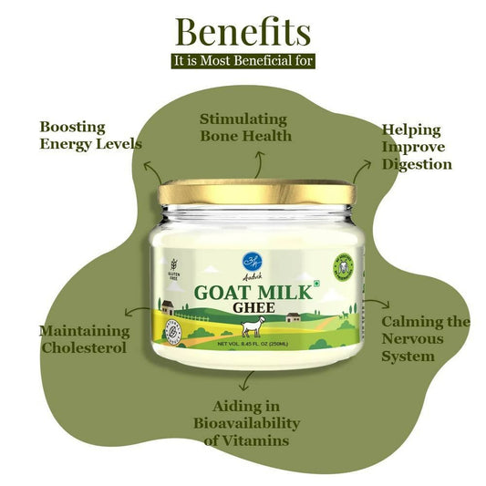 Aadvik A2 Goat Milk Ghee with Ayurvedic Benefits | 100% Pure & Natural Goat Milk Ghee | From Grass Fed Goat A2 Milk | Swadesiicart