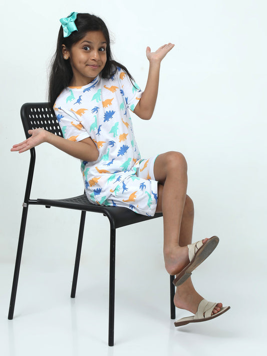 Chilins Kids Boys Girls Cotton Co-ord set Printed
