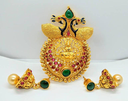Multicolor Kemp Temple Pendant Set | Swadesiicart