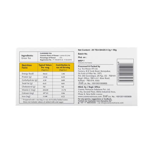 Gaia Green Tea Bags–Lemon - Swadesiicart