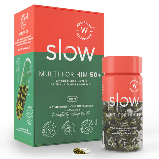 Wellbeing Nutrition Slow | Multivitamin for Him 50+ Capsules - Nutritionalab Private Limited