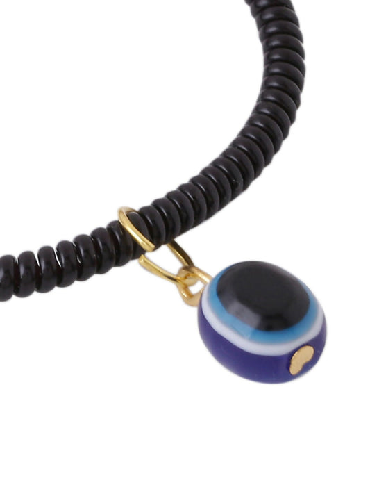 NVR Women Black Evil Eye Adjustable Bracelet - Swadesiicart