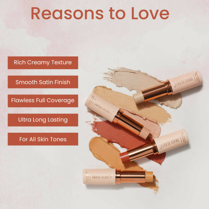 Swiss Beauty Satin Finish Foundation Stick - 03 Warm Honey | Swadesiicart