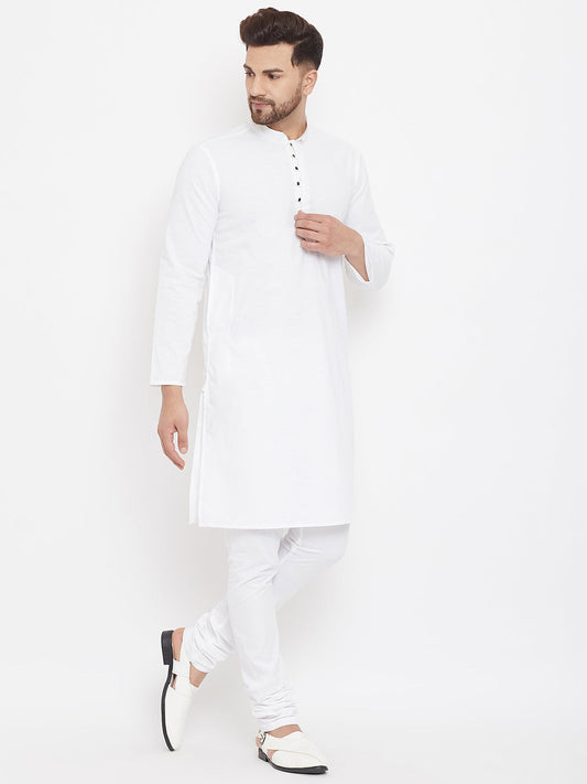 Even Apparels White Solid Kurta With Band Collar | Swadesiicart