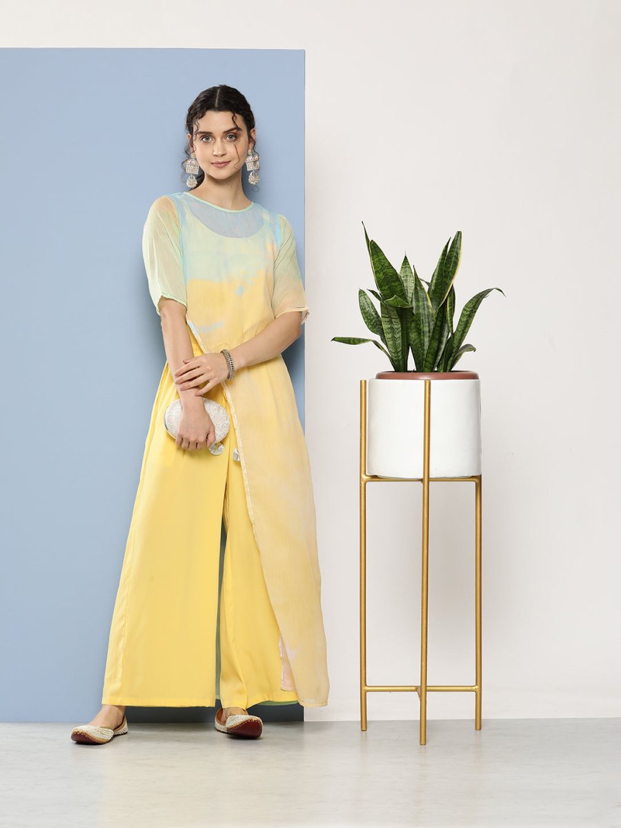 Ahalyaa Printed Waist Tie-Ups Basic Jumpsuit | Swadesiicart