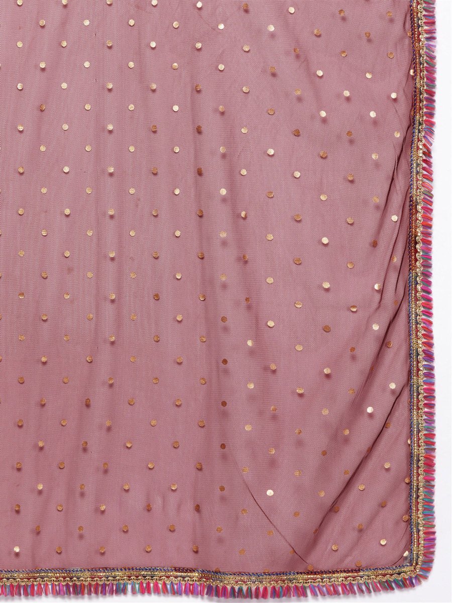 Ahalyaa Women Black Floral Printed Gotta Patti Kurta with Palazzos & With Dupatta | Swadesiicart