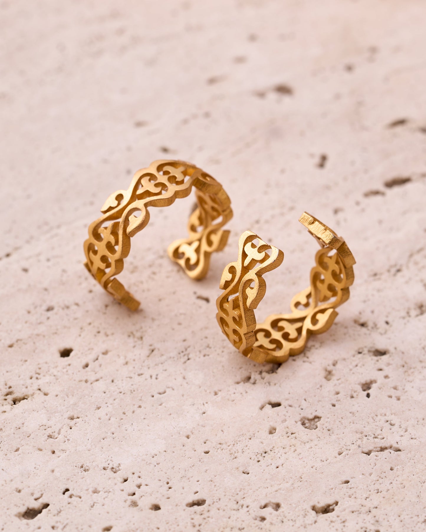trueBrowns Gold-Polished Bel Rings | Swadesiicart