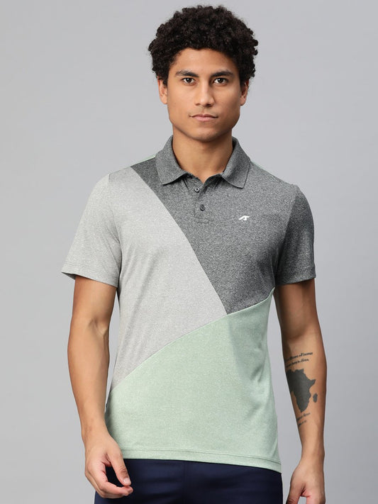 Alcis Colourblocked Polo Collar Anti Static Slim Fit T-shirt | Swadesiicart