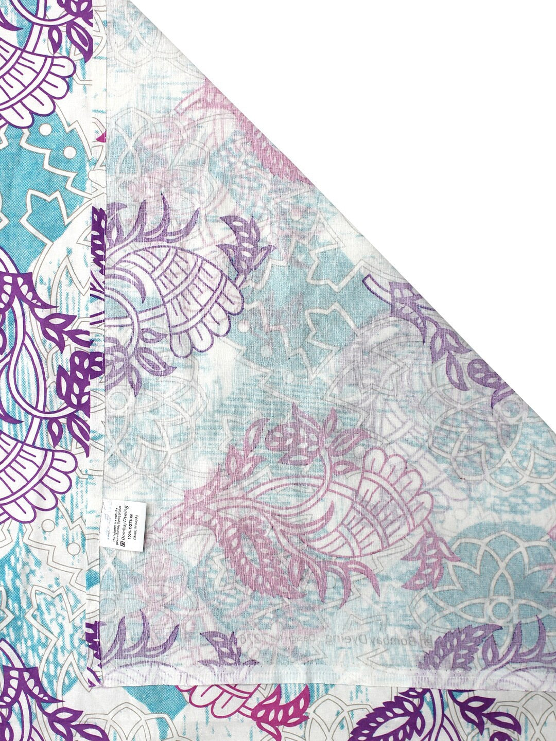 BOMBAY DYEING Pink & Blue Ethnic Motifs Cotton 110 TC Queen Bedsheet With 2 Pillow Covers - Swadesiicart