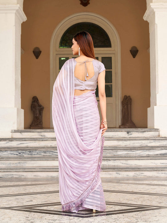 Tikhi Imli Striped Woven Design Saree | Swadesiicart