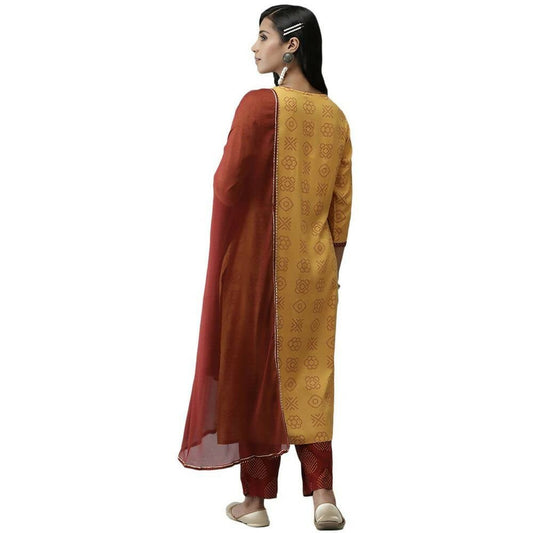 Anubhutee Women's Rayon Ethnic Motifs Printed Regular Gotta Patti Kurta Set | Swadesiicart