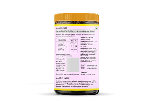 Teacurry Gold Instant Coffee Powder - Arabica Freeze Dried Coffee for Instant Hot & Cold Coffee - Swadesiicart
