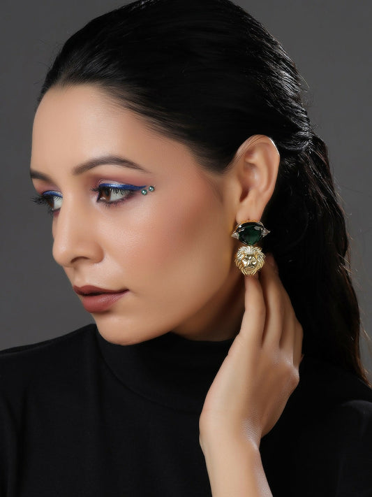 Green Danglers- Ruby Raang | Swadesiicart