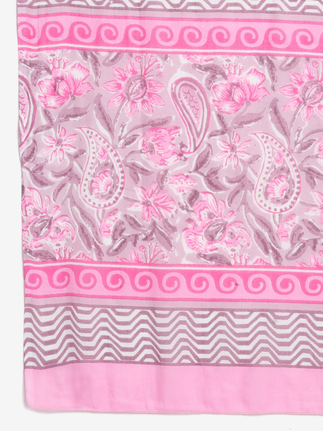 Kalini Women Pink Paisley Printed Pure Cotton Kurta with Sharara & With Dupatta | Swadesiicart
