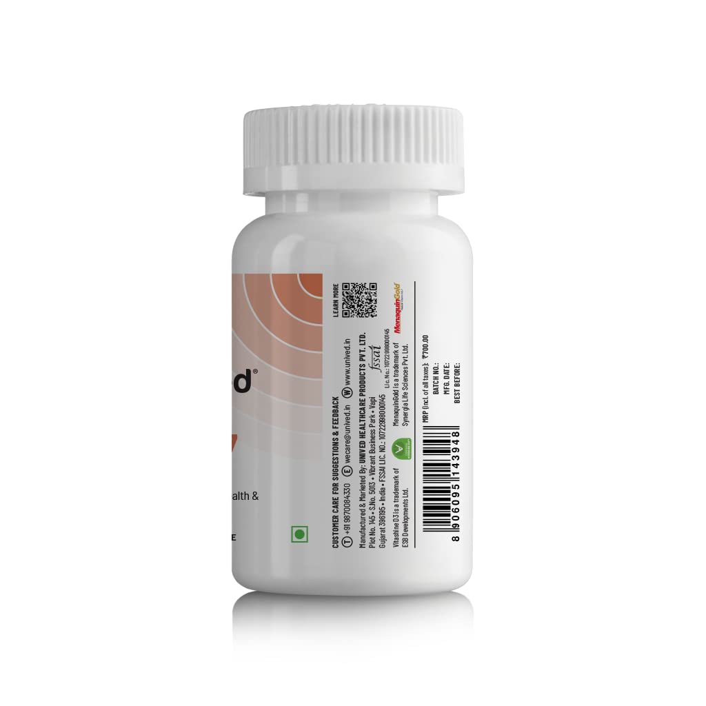 Unived Plant Based D3+K2 -7 Vegan Capsules | Swadesiicart