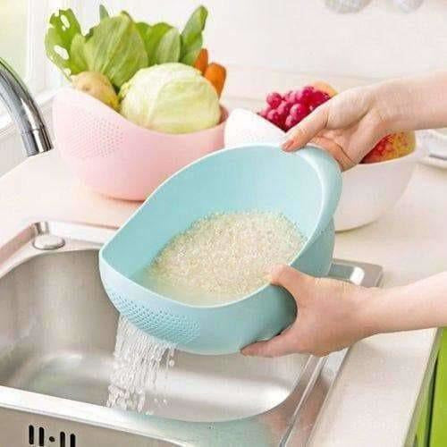 Plastic Drain Vegetable Fruit Basket - Swadesiicart