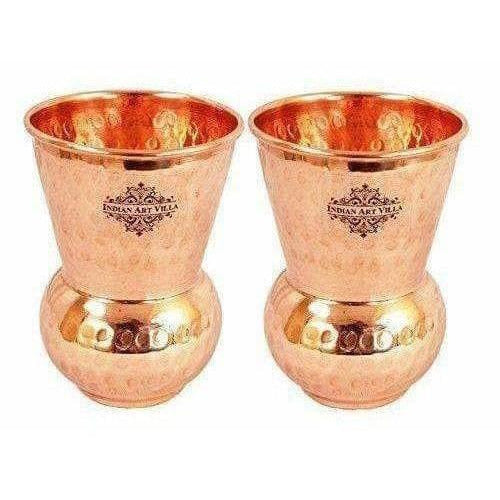 Copper Glass Tumbler, Drink ware & Serve ware - Set Of 2 - Swadesiicart