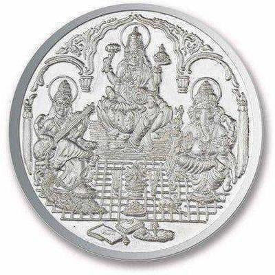 Silver Purity Coin Ganesha + Lakshmi + Saraswati | Swadesiicart