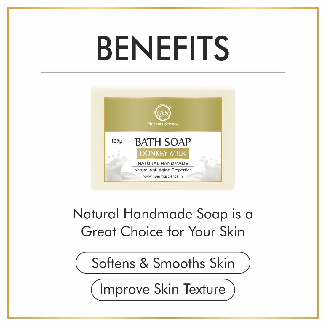 Nuerma Science Donkey Milk Bath Soap | Nourishes & Revitalizes Skin | Swadesiicart