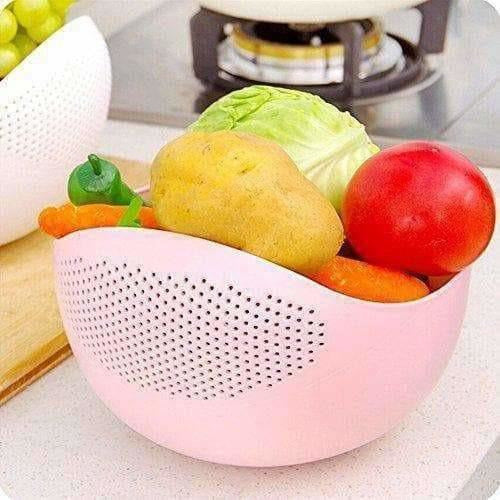 Plastic Drain Vegetable Fruit Basket - Swadesiicart