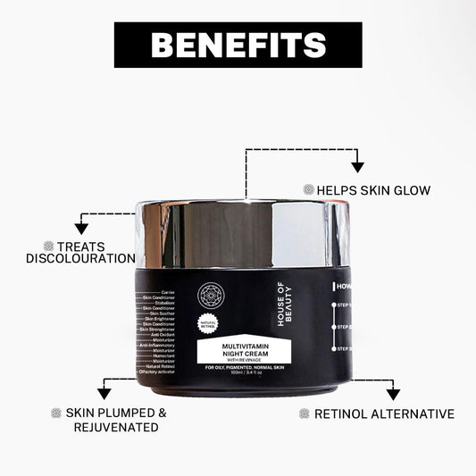 House Of Beauty Multivitamin Nourish Night Cream With Revinage For Face - Swadesiicart