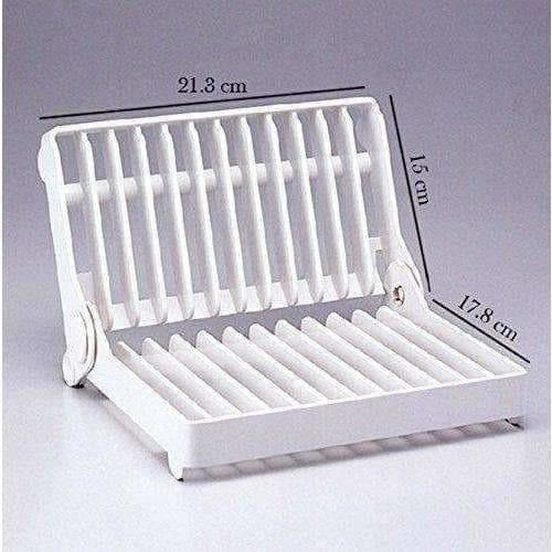 White Color - Folding Plastic Kitchen Dish Rack Stand Plate Holder - 2 Piece - Swadesiicart