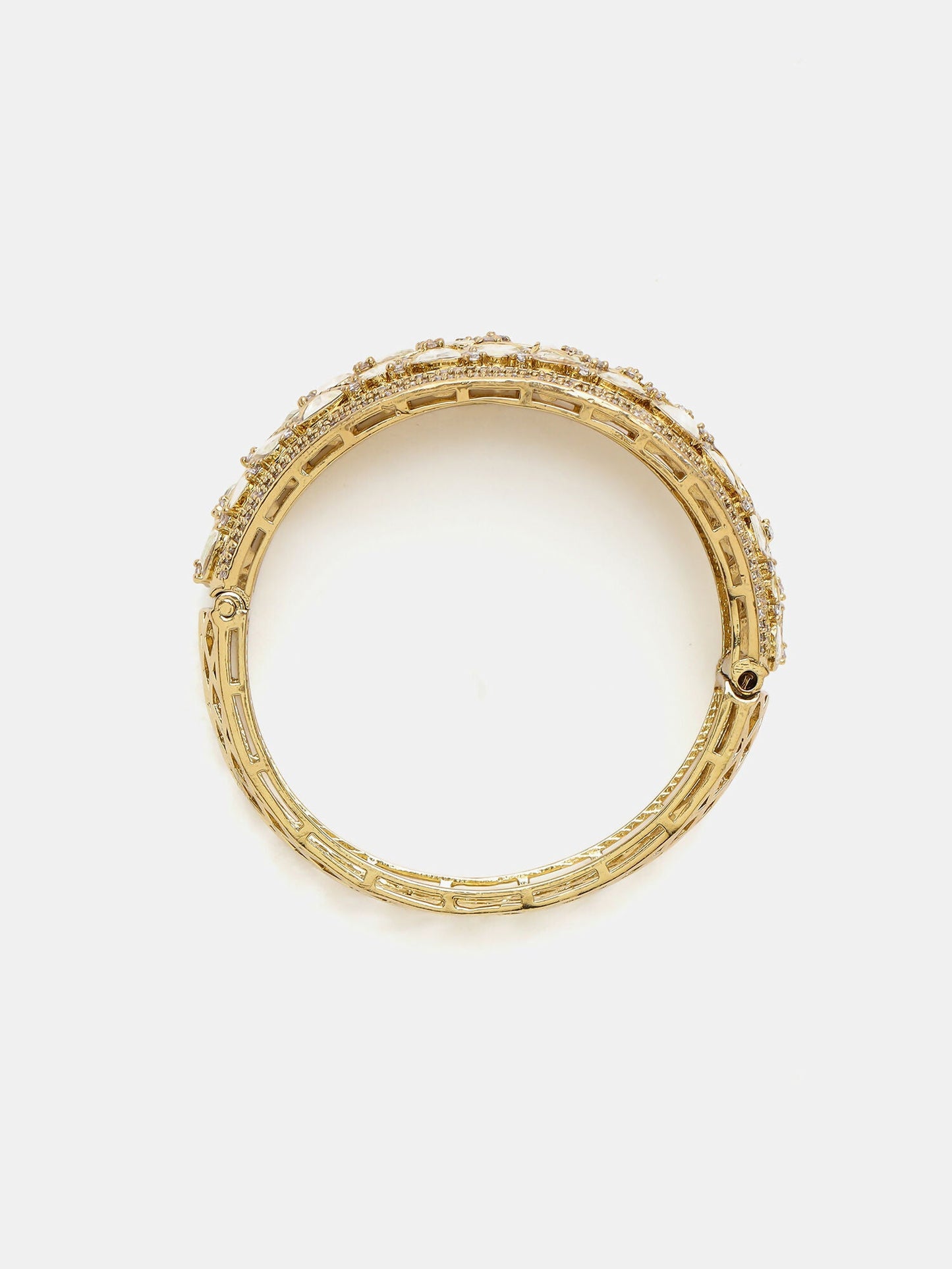 Ruby Raang 22k Gold Polished Kundan Bracelet | Swadesiicart