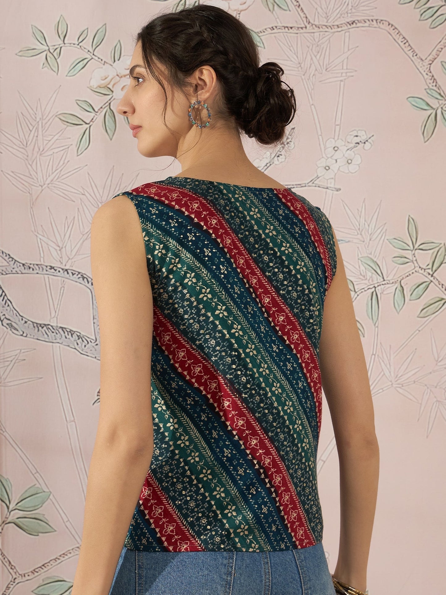InWeave Teal Hunter Batik W/S Top - Swadesiicart
