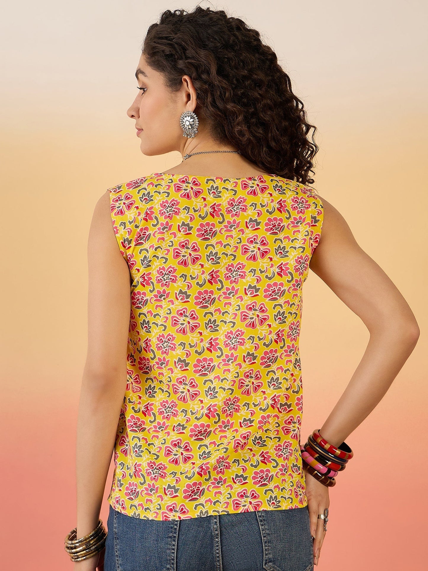 InWeave Bright Yellow Different W/S Top - Swadesiicart