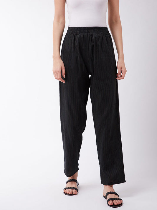 InWeave Black Kantha Pant - Swadesiicart