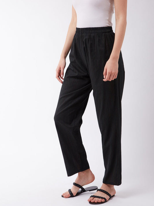 InWeave Black Kantha Pant - Swadesiicart