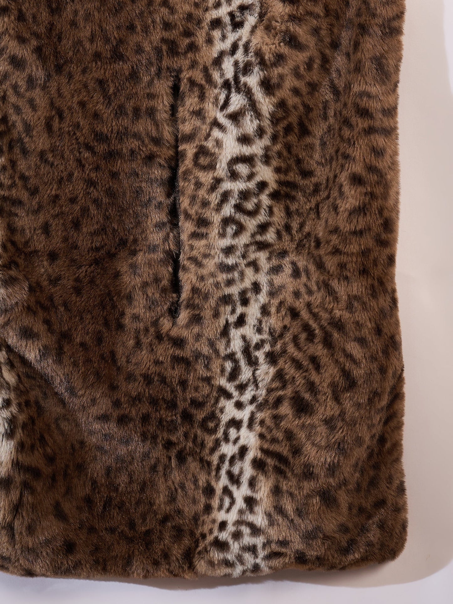 InWeave Brown Leopard Half White Rabbit Faux Fur Cape - Swadesiicart