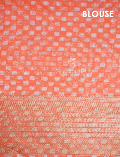 Shades of Marron And Red Creeper Print Semi Chanderi Saree By Gayathri Reddy Designer Studio | Swadesiicart