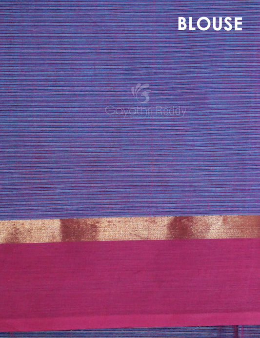 Dual Shade of Sky Blue And Violet Pure Mangalgiri Cotton By Gayathri Reddy Designer Studio | Swadesiicart