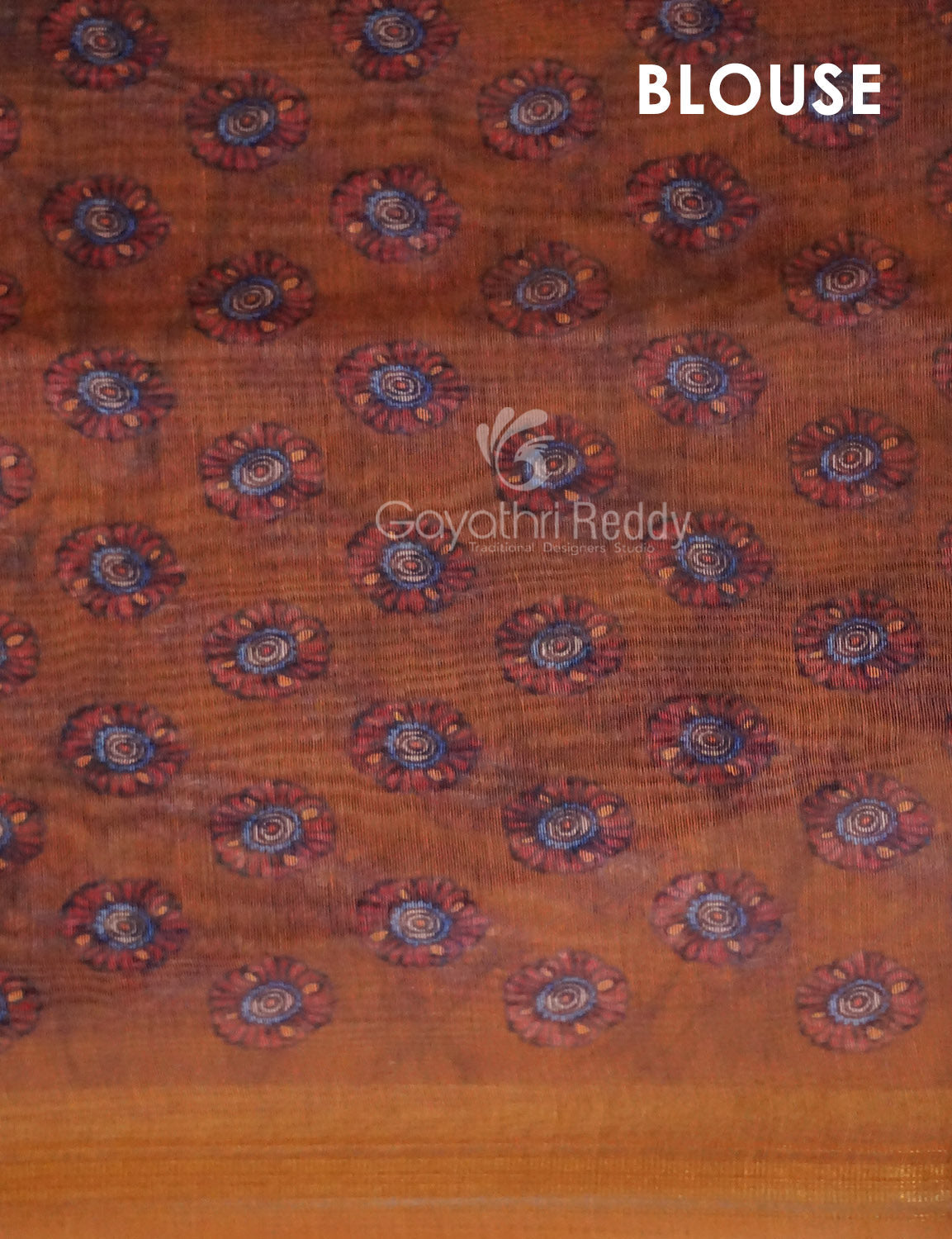 Shades of Mustard Colour Kalamkari Print Semi Chanderi Saree By Gayathri Reddy Designer Studio | Swadesiicart