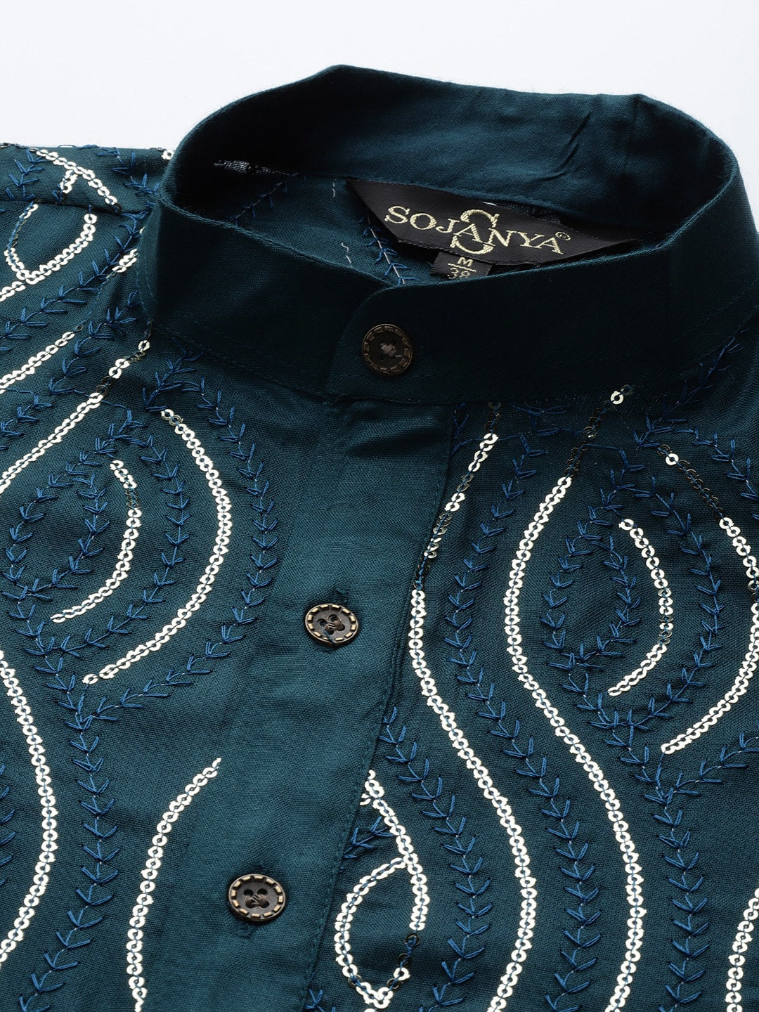 Sojanya Men Quirky Embroidered Sequinned Kurta | Swadesiicart