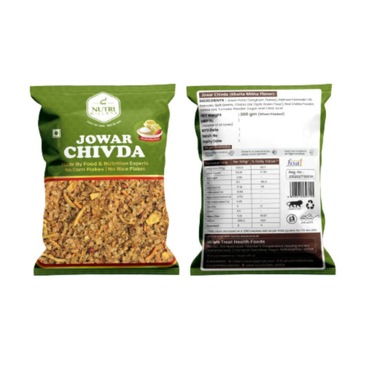 NutriMillets Jowar Flakes Chivda - Khatta Mitha Flavor - Millets Treat Health Foods