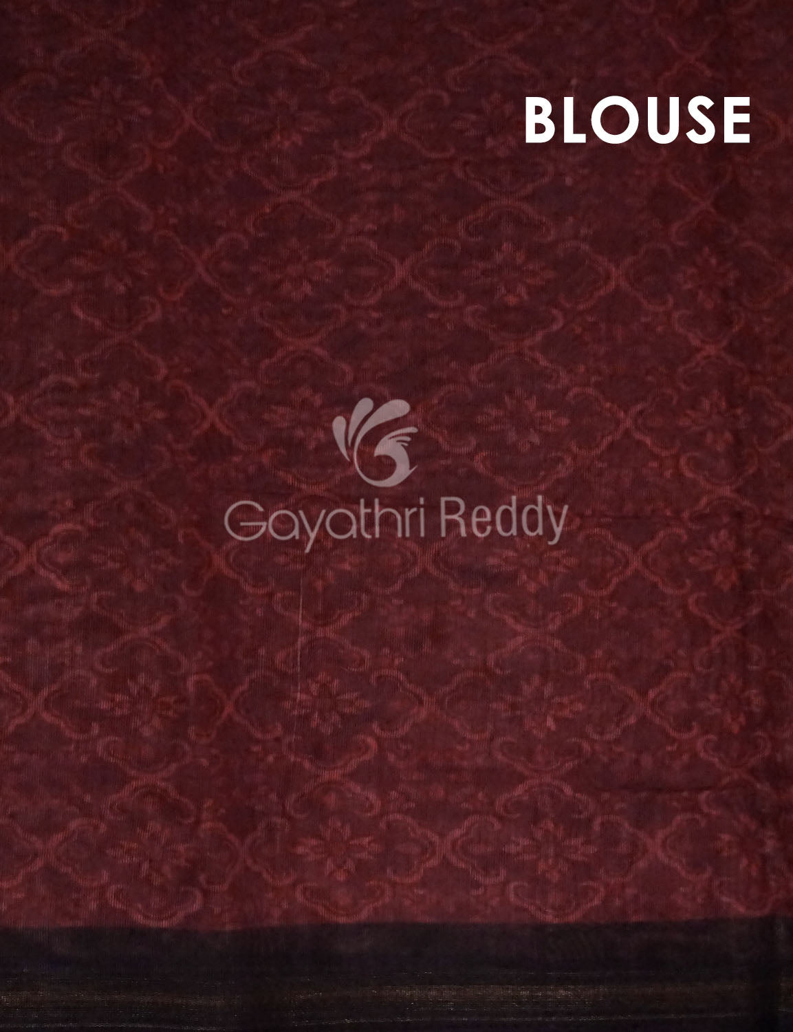 Wine Colored Floral Design Semi Chanderi Saree By Gayathri Reddy Designer Studio | Swadesiicart