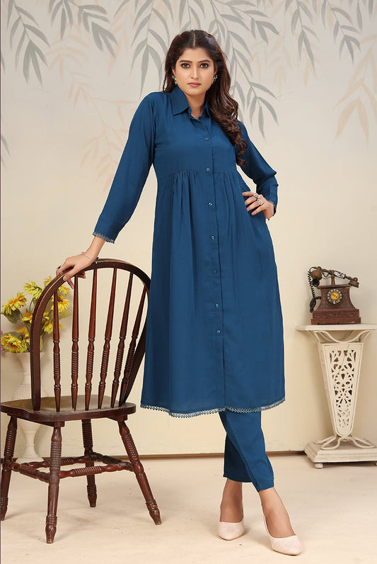 Monjolika Fashion Morpeach Cotton Solid Festival Casual Kurti - Swadesiicart