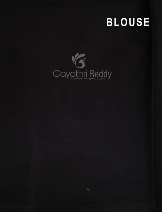 Black Coloured Combination Printed Cotton Saree By Gayathri Reddy Designer Studio | Swadesiicart