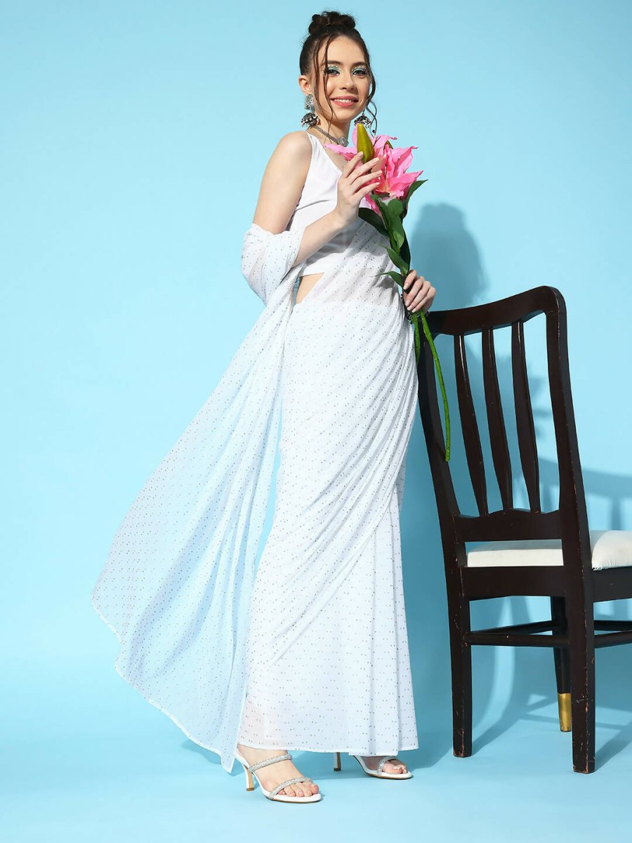 Ahalyaa Women's Traditional wear Saree - White | Swadesiicart