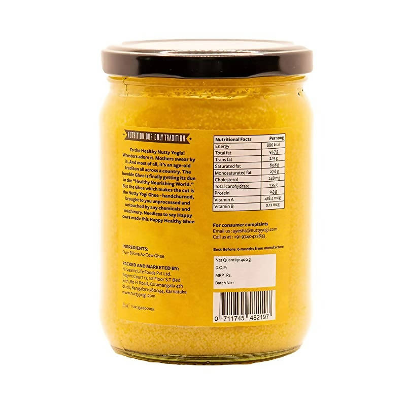 Nutty Yogi Pure Bilona A2 Cow Ghee | 100% Pure and Premium | Cultured Desi Cow Ghee From A2 Milk | Swadesiicart